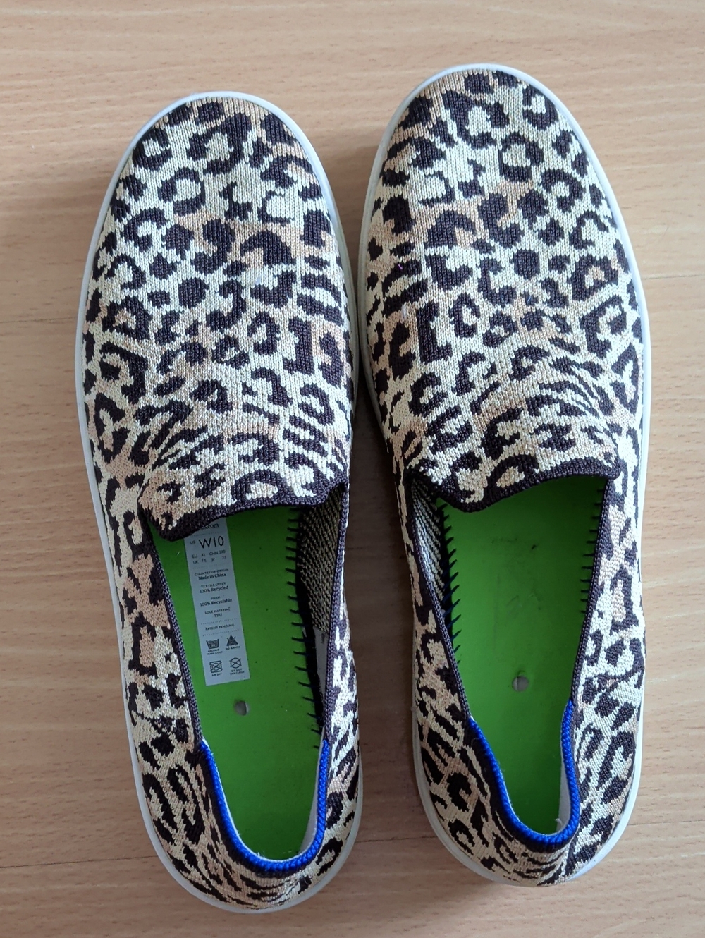 Rothy's Leopard Print Slip-On Sneakers - Beige, Black